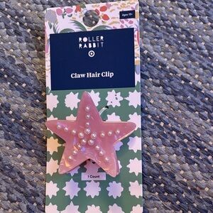 Roller Rabbit Pink Star Hair Clip with Pearls